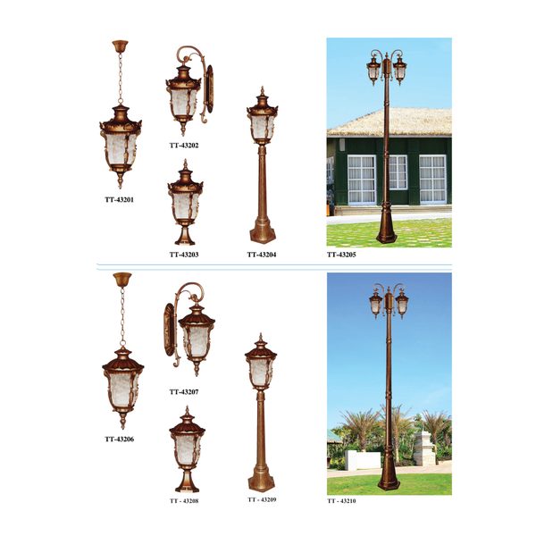 Đèn cảnh quan nhôm đúc & trụ sân vườn 2,3 – 4 m