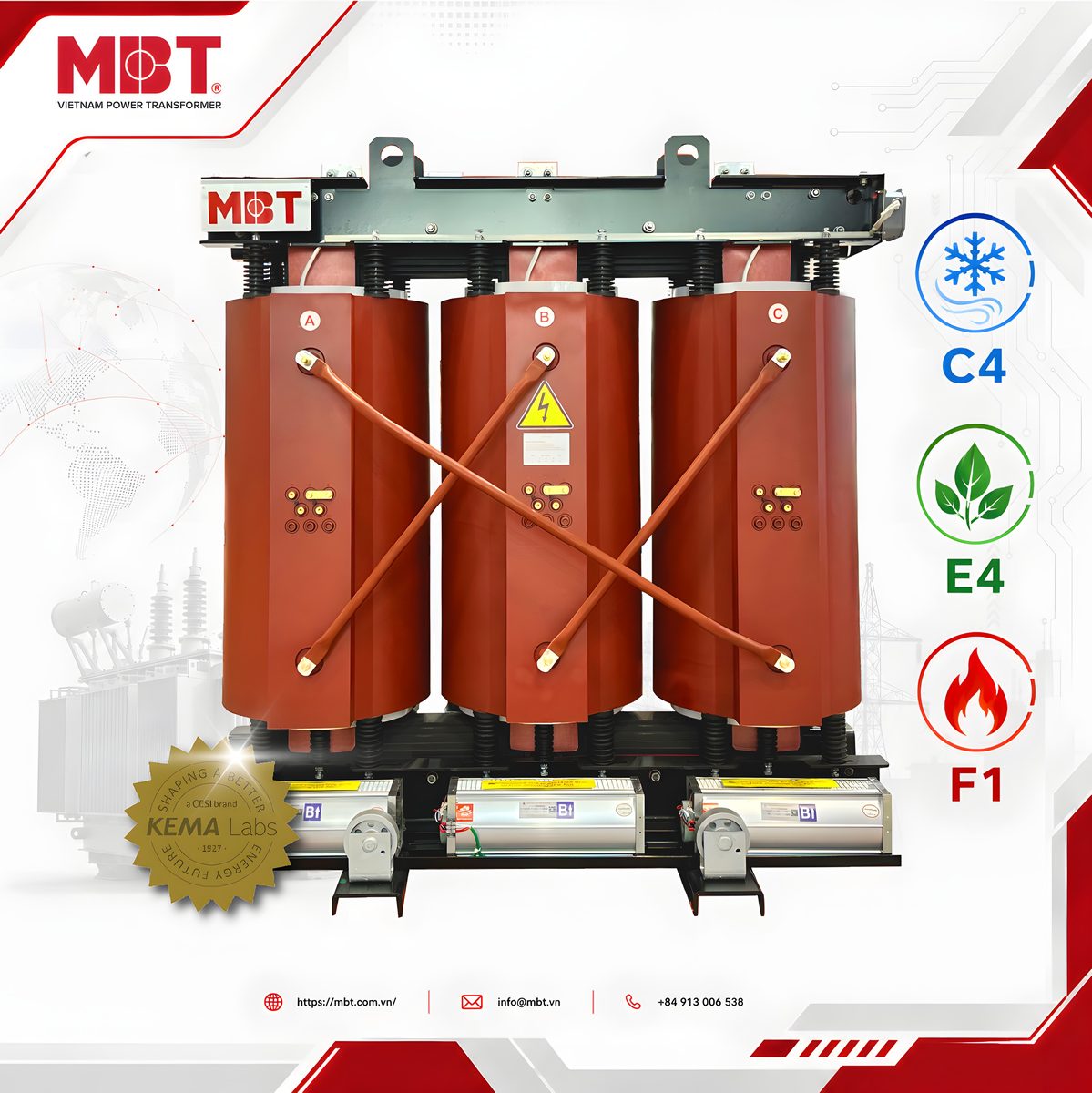 Máy biến áp khô MBT 160 – 2.500 kVA (IEC 60076-11)