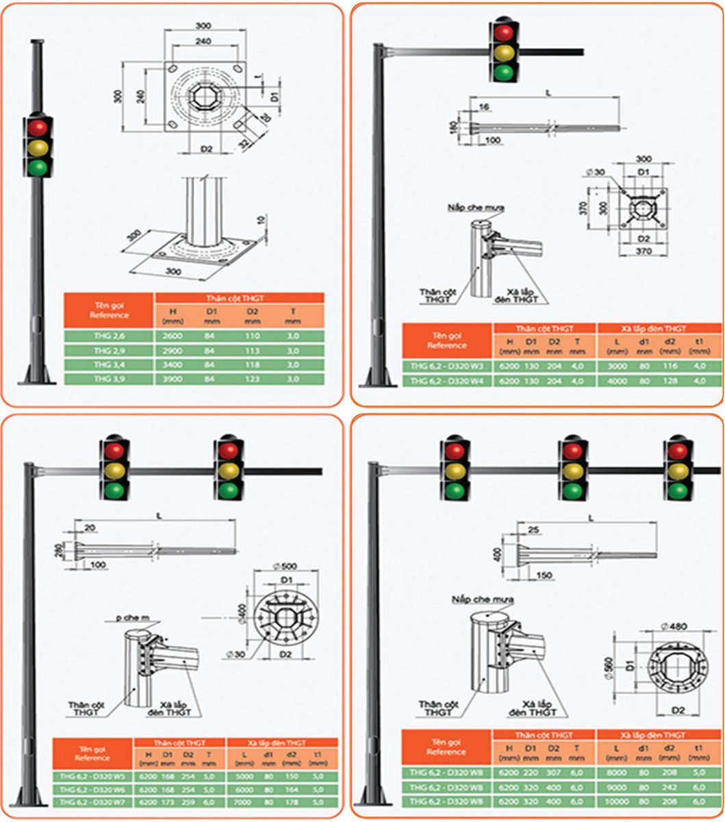 Trụ đèn tín hiệu cần vươn